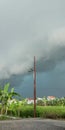 lampposts and dark clouds