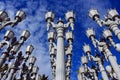 Lampposts under blue sky, Los Angeles museums of art Royalty Free Stock Photo