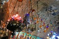 Lamps in church of the Sepulchre of Saint Mary also Tomb of the Virgin in Kidron Valley at the foot of Mount of Olives, Jerusalem Royalty Free Stock Photo