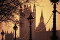 Lamps Embankment Houses of Parliament Royalty Free Stock Photo