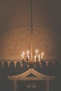 Lamps hanging from a ceiling Royalty Free Stock Photo