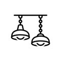 Black line icon for Lamps, light and electric