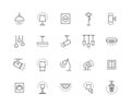Lamps icons outline set