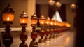 Lamps at Malayalee Wedding Ceremony, generative ai Royalty Free Stock Photo