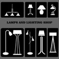 Lamps styles.Home interiors.vector.Lamrs.Electricity