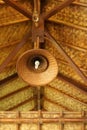 Lampshades and ceiling made of bamboo Royalty Free Stock Photo