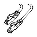 Lan Cable Icon. Doodle Hand Drawn or Outline Icon Style Royalty Free Stock Photo