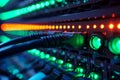 lan cables, ethernet network cables data connection in hub plug internet, Generative ai