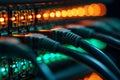 lan cables, ethernet network cables data connection in hub plug internet, Generative ai