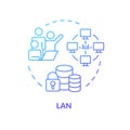 Lan connection type blue gradient concept icon Royalty Free Stock Photo
