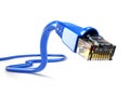 LAN network connection Ethernet RJ45 cable. Royalty Free Stock Photo