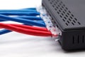 LAN network and ethernet cables Royalty Free Stock Photo