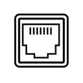 Lan network port icon on white background. flat style. local area connector icon for your web site design, logo, app, UI. network