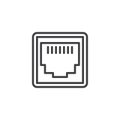 LAN network port line icon