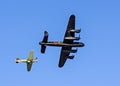 Lancaster Bomber and Hawker Hurricane Fighter Escort