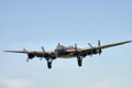 Lancaster Bomber Landing Royalty Free Stock Photo