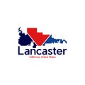 Lancaster City Map Geometric Illustration Design