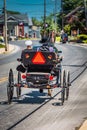 Lancaster County Amish Using Open Buggy Royalty Free Stock Photo