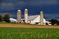 Lancaster County, PA: Amish Farm with Silos