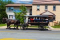 Lancaster County Tourists in Large Horse Drawn Wagon Royalty Free Stock Photo