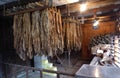 Tobacco drying on an Amish Farm. Lancaster, PA, USA. April 8, 2015.