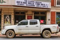 LANCASTER, PENNSYLVANIA - MARCH 21, 2018: Pickup truck near the Fulton theater in historic downtown