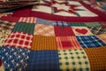 LANCASTER, USA - APRIL, 18, 2018: Close up of pattern, homemade blanket with good-looking color scheme manufactured