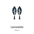 Lanceolate vector icon on white background. Flat vector lanceolate icon symbol sign from modern nature collection for mobile