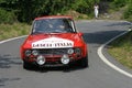 Lancia Fulvia HF 1600 during the rally for historic cars of Sant`Olcese.Genova Italy: