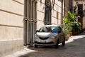 Lancia Ypsilon hatchback in narrow streets of Palermo, Sicily. It is the last produced car of this famous car manufacturer