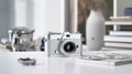 Lifelike Renderings Of Leica I Camera On White Work Table