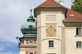 Front view of 16th century baroque Lancut Castle, former Polish magnate residence, Lancut, Poland