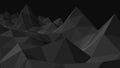 Abstract black mountainous landscape, 3d mesh, low poly modeling, dark crystals, vector design