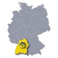 Map of Germany with Baden-WÃÂ¼rttemberg
