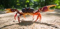 Land crab spread its claws. Cuba.