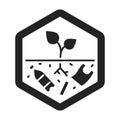 Land degradation black glyph icon. Ecological disaster. Isolated vector element. Outline pictogram for web page, mobile