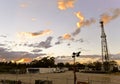 Land Drilling Rig at Sunset