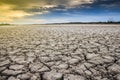 Land with dry and cracked ground. Desert Royalty Free Stock Photo