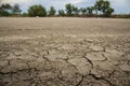 Land with dry and cracked ground. Desert Royalty Free Stock Photo