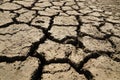 Land with dry and cracked ground. Desert, global warming Royalty Free Stock Photo