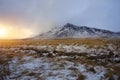 The Land of Fire and Ice. A stormy Iceland landscape