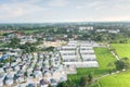 Land and housing estate in aerial view