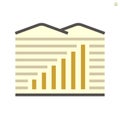 Land and increase graph icon Royalty Free Stock Photo