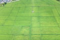 Land or landscape of green field in aerial view for sale or investment Royalty Free Stock Photo