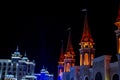 The land of legends kingdom castle during Chateau Laser Show