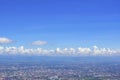 Land mark of chaing mai city from Doi Suthep of Chiang Mai, Thailand with blue sky background