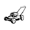 Land Mower Silhouette Vector Isolated. Best for Garden Maintenance Business Illustration Logo Royalty Free Stock Photo