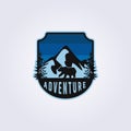 land night adventure wild mountain logo vector illustration design