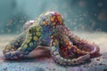 A land octopus with chameleon like color changing. Generative AI