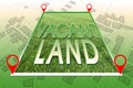 Land plot management - real estate concept with a vacant land on a green field available for building construction and housing Royalty Free Stock Photo